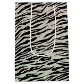 Blush Mint Zwart Zebra Print Glitzy Stippen Ombre Medium Cadeauzakje (Achterkant)