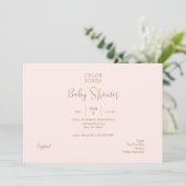 Blush Modern & eenvoudig Baby shower Kaart (Staand voorkant)
