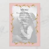 Blush Modern Photo Gold Feuille Mariage Menu (Devant)
