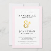 Blush Modern Wedding Invitation Kaart (Voorkant)