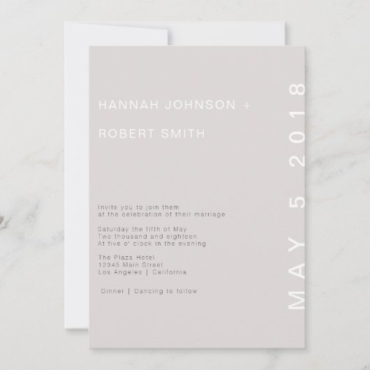 Blush Modern Wedding Invitation Kaart (Voorkant)