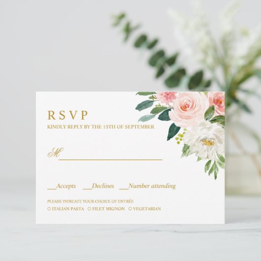 Blush moderne | OR MARIAGE RSVP REPAS CHOIX (Debout devant)