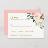 Blush moderne | OR MARIAGE RSVP REPAS CHOIX (Devant / Derrière)