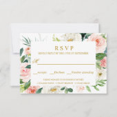 Blush moderne | OR MARIAGE RSVP REPAS CHOIX (Devant)