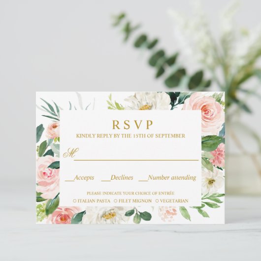 Blush moderne | OR MARIAGE RSVP REPAS CHOIX (Debout devant)