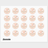 BLUSH MONOGRAM DUIF TORTELDUIFJES BRUILOFT RONDE STICKER (Vel)