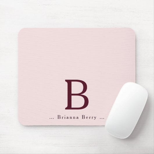 Blush Monogram Elegant Muismat (Met muis)