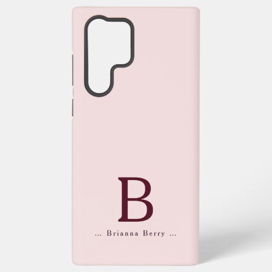 Blush Monogram Elegant Samsung Galaxy Hoesje (Achterkant)