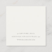 Blush Monogram Floral Crown Crest Order Dank u Vierkante Visitekaartje (Achterkant)