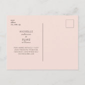Blush Monogram Foto Bruiloft Save the Date Briefkaart (Achterkant)