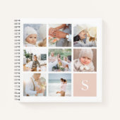 Blush Monogram fotocollage Notitieboek (Voorkant)