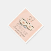 Blush Monogrammed Hart Koffie Cups Bruiloft Servetten (Hoek)