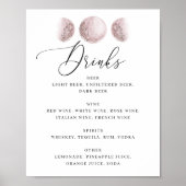 Blush Moon. Celestial Wedding Bar Drinken Menu Sig Poster (Voorkant)