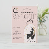 Blush Moon Stars Celestial Bachelorette Kaart (Staand voorkant)