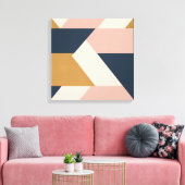 Blush & Mosterd Boog Blokken – Moderne Geometrisch Canvas Afdruk (Insitu (Woonkamer))