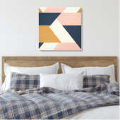 Blush & Mosterd Boog Blokken – Moderne Geometrisch Canvas Afdruk (Insitu (Slaapkamer))