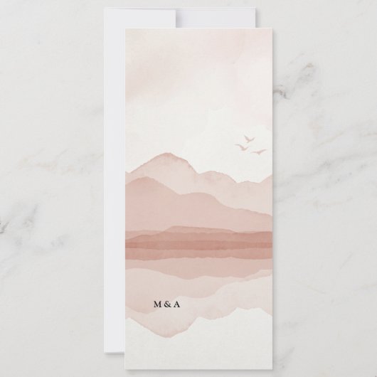 Blush Mountain Range Bruiloft Diner Menu Kaart (Achterkant)