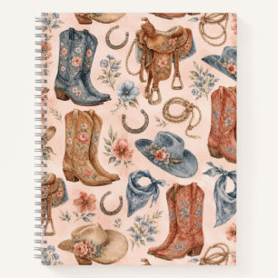 Blush Nashville Cowgirl Laarzen Zadel Notitieboek