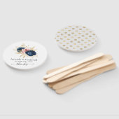 Blush, Navy and Gold Floral Wedding Handwaaier (Niet-gemonteerd)