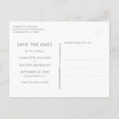 Blush Navy Blue Floral Wedding Save the Date Aankondigingskaart (Achterkant)