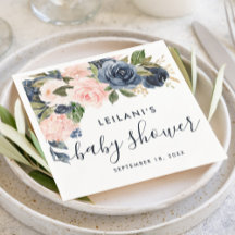 Blush Navy Cascade Waterverf Baby shower