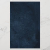 Blush Navy Dusty Blue Botanical Wedding Menu (Achterkant)