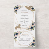 Blush & Navy Kentucky Derby Invitations de mariage (À l'intérieur)