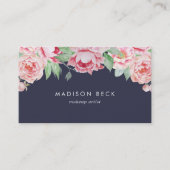 Blush & Navy Peony Visitekaartje (Voorkant)