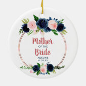 Blush Navy Rozen Specialized Moeder of the Groom Keramisch Ornament (Achterkant)
