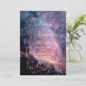 Blush Nebula Romance huwelijksuitnodiging Kaart (Staand voorkant)