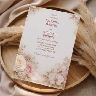 Blush Neutral Floral  Kaart