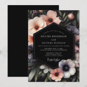 Blush Noir Moody Wedding Kaart (Voorkant / Achterkant)