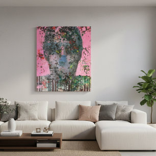Blush of Emotion : Le visage Abstrait en toile ros