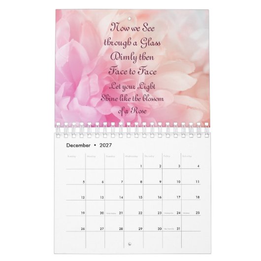 Blush of Pink Floral 2023 Calendrier (Dec 2027)