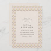 Blush Olive Folk Bloemen Paren Douche Kaart (Voorkant / Achterkant)