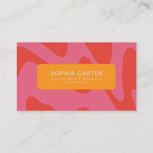 Blush Oranje Abstract Social Media Manager Visitekaartje