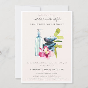 Blush Orchid Stone Spa Salon Grand Opening Invite Bedankkaart
