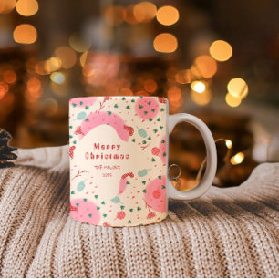 Blush Ornamenten & Kousen – Retro Kerstmis Tweekleurige Koffiemok