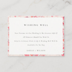 Blush Paisley Typography Wedding Wishing Well Informatiekaartje