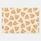 Blush pâle et moutarde Feuilles contemporains (Devant 3)