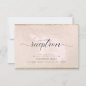 Blush Pampas Grass Calligraphy Reception Kaart (Voorkant)