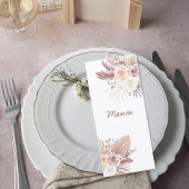 Blush Pampas Grass Floral Wedding Menu