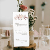 Blush Pampas Grass Floral Wedding Menu