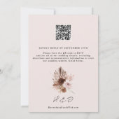 Blush Pampas Grass QR Code RSVP Weddenschap Kaart (Achterkant)