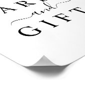 Blush Pampas Grass Wedding Cards & Gifts Sign Poster (Hoek)