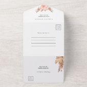 Blush pampas roos first communiqué RSVP All In One Uitnodiging (Buitenkant)