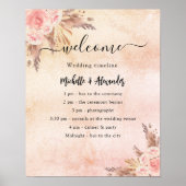 Blush pampas roos floral bruiloft time poster (Voorkant)