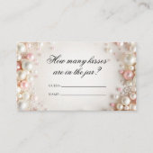 Blush parels hoeveel kussen bruids spel informatiekaartje (Voorkant)