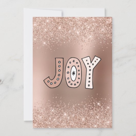 Blush Parties scintillant Rose Gold Foil Joy Carte (Devant)