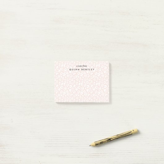 Blush | Pastel Leopard Print op maat Post-it® Notes (Op bureau)